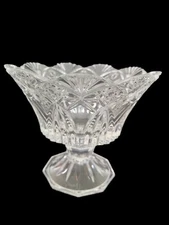 Vintage J.G. Durand Clear Crystal Pedestal Candy Dish  No Lid FLAWLESS BEAUTY