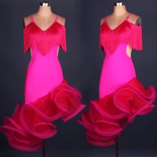 NEW Latin Ballroom Dance Dress Modern Salsa Waltz Standard Long Dress F122