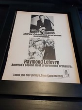 Roger Williams Robert Lefevre  Rare Original Promo Poster Ad Framed!