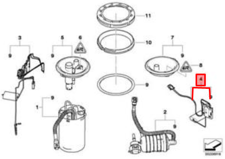 Genuine BMW X3 Series E83 Fuel Level Sensor Left 6766165 OEM for  