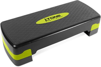 Black Aerobic Stepper with Risers Step Exercise Fitness Cardio Trainer Workout