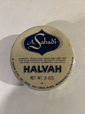 Vintage A. Sahadi Halvah Tin Can 15 Oz Empty