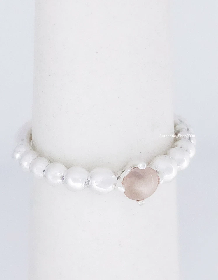 全新 100% 正品潘多拉 925 纯银雾玫瑰串珠戒指 198598C06 — 第 2/4 张图片