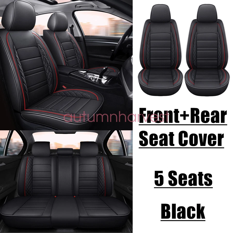 For Volkswagen Golf Taos 5-Seats Car Seat Covers PU Leather Front + Rear Cushion - Image 2 of 4