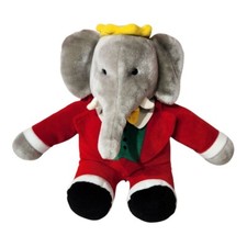 Gund Macys Babar 14" Gray Elephant Plush Stuffed Animal Red Outfit Vtg 1988