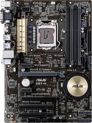 LGA 1150 Asus Z97-K Desktop Motherboard DDR3 USB 3.0 Intel Z97 For i3 i5 i7 CPU