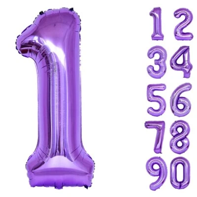 VOLUNX Number Balloons Birthday Purple 32“ Helium Giant Foil Large Birthday Age Party