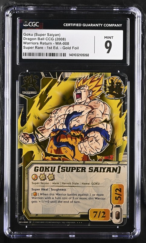 CGC 9 2008 Dragon Ball CCG Goku Super Saiyan WA-008 1st Edition SR PSA BGS DBZ