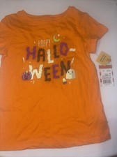 Girls Black Glow In The Dark Skeleton Halloween T-Shirt Short Sleeve Shirt 4T