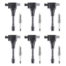 6X Ignition Coil & Spark Plugs For Nissan Maxima Pathfinder Infiniti UF550 UF617