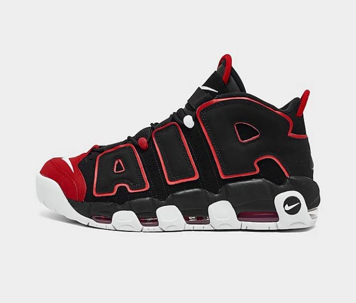 uptempo nike black and red