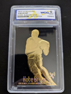 KOBE BRYANT 1996-97 SKYBOX EX-2000 ROOKIE 23KT GOLD WCG 10 GEM MT Black