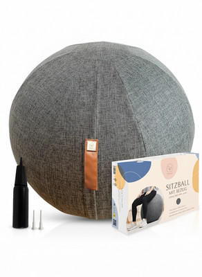 Sitzball mit Bezug 65 cm Officeball Yogaball Pezziball Gymnastikball Home Office