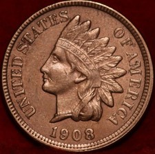 Uncirculated 1908 Philadelphia Mint Indian Head Cent