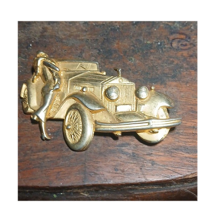 Park Lane JJ Gold Tone Signed Car Brooch Metal Automobile Fashion