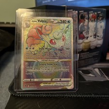 Carta Pokemon Alolan Vulpix VSTAR Secret rara 197/195 argento tempesta arcobaleno quasi nuova