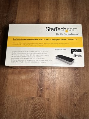 StarTech Dual 4K Universal Laptop Docking Station USB C/Usb 3.0， brand new.