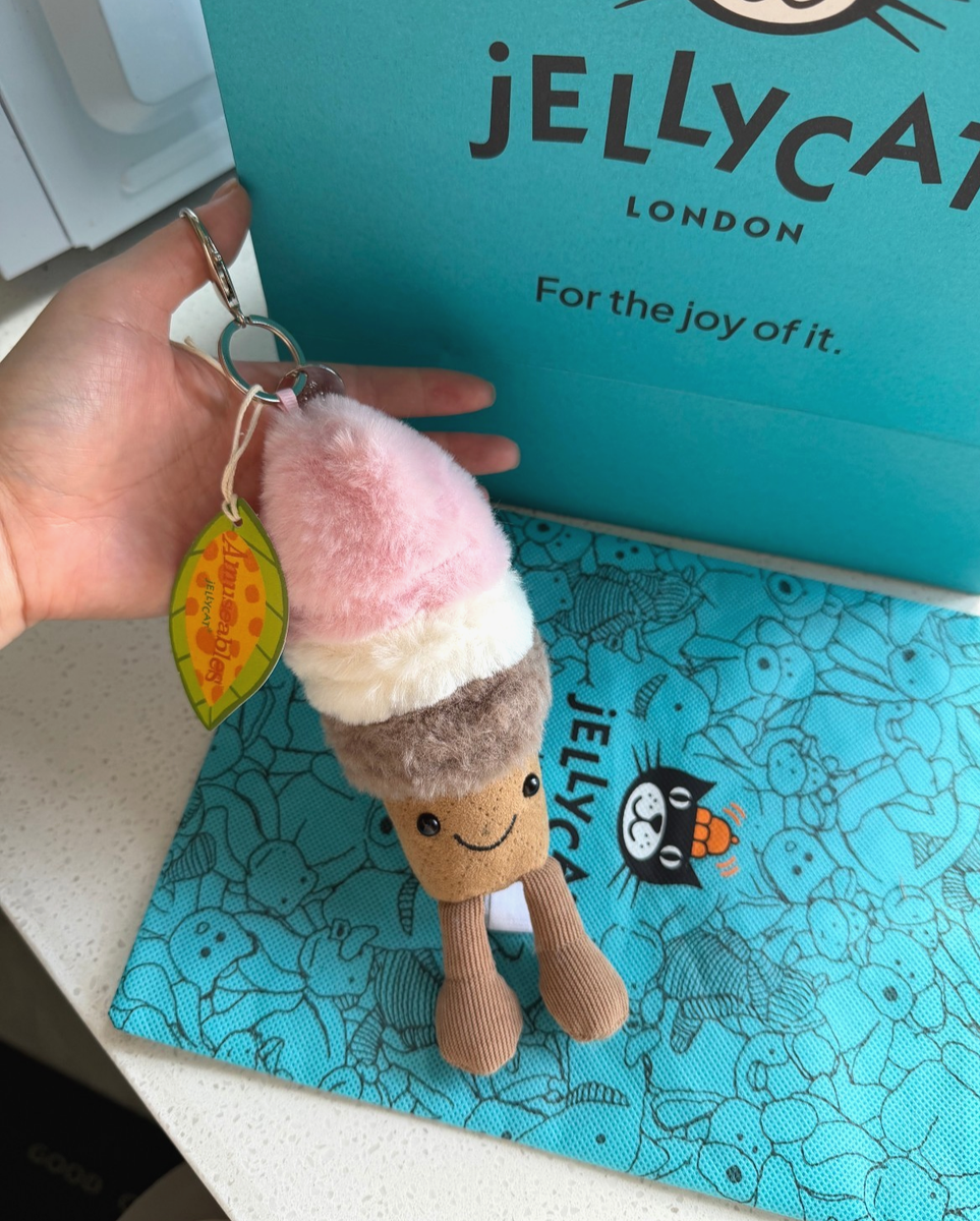 Jellycat Amuseables Ice Cream Keychain Plush Toy - bag charm | eBay