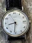 Vintage Timex Manual Wind Date Watch Running 1970s 70s