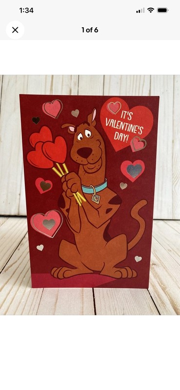 Scooby-Doo Valentine’s Day Card Hope It’s Filled With Treats New Kids Fun Foiled