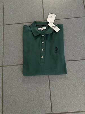 Damen Langarm Poloshirt von US .polo Assn in Gr:L (40) ,dunkelgrün,Neu