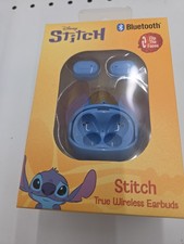 NEW Disney STITCH True Wireless Earbuds w/Built-In Mic  3-Face Charging Case