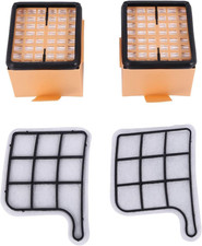 Kit 2 Filtri HEPA + 2 Griglie Motore Compatibili Folletto VK135 VK136 Ricambio
