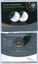 BRD 20 Euro 2018 D Ernst Otto Fischer PP/Spiegelglanz im originalen Blister