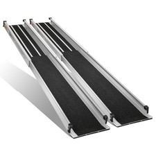 36"Lx 7.5"Wx 1.9"H 600lbs Aluminum Adjustable Black Access Ramp Wheelchair Ramp