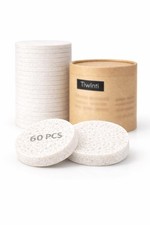 Compressed Facial Sponges 60 Pack   Natural 60 Count Pack of 1 , White