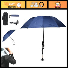 Portable HVAC Umbrella with Magnetic Base  Adjustable Clamp - 52" Folding Blue