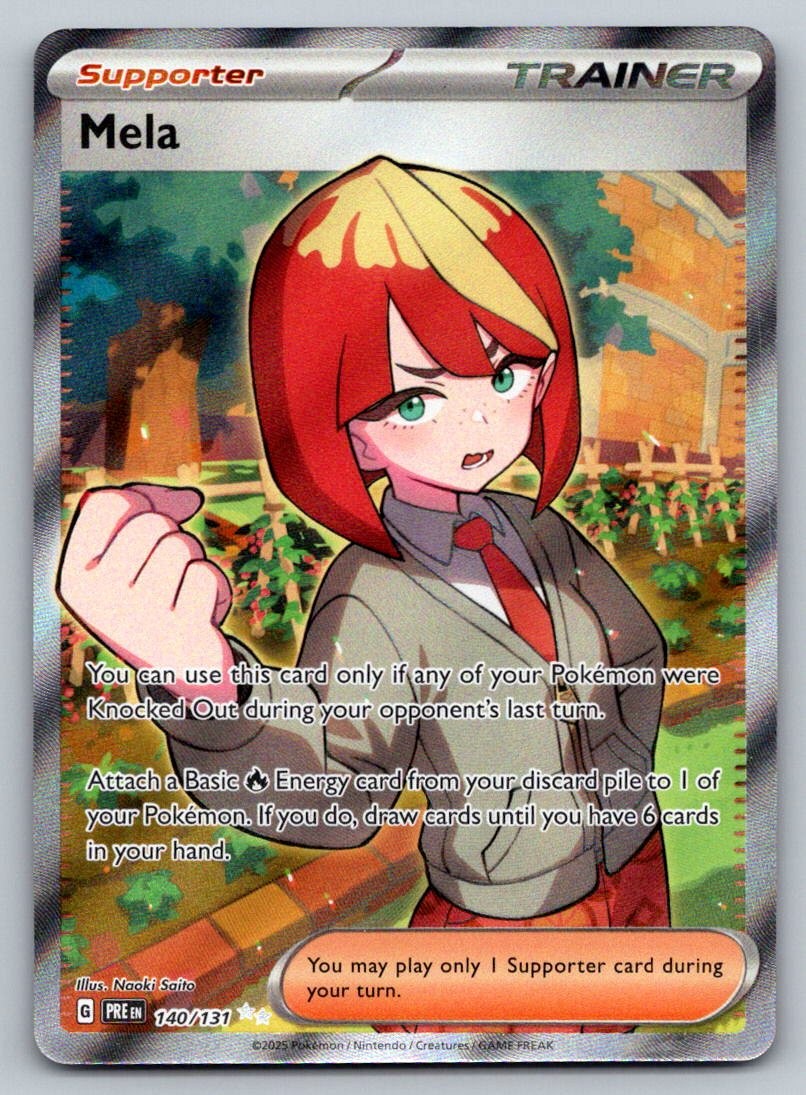 Mela 140/131 Holo Ultra Rare Prismatic Evolutions Pokemon Holo Near Mint