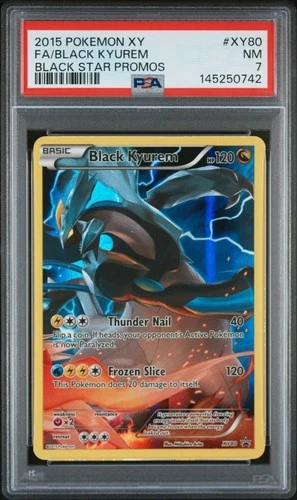 2015 POKEMON XY BLACK STAR PROMOS #XY80 FULL ART/BLACK KYUREM PSA 7