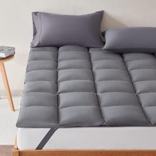 SLEEP ZONE Queen Size Cooling Mattress Topper Quilted Fitted Mattress Pad Cover