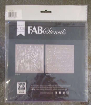 FABScraps Fab Stencils C128 Wood 8x8 Stencil NEW #DS-128-01
