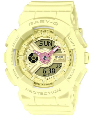 Casio Baby-G BA-110AH-9AJF JDM Pastel Analog-Digital Yellow Women s Watch
