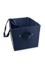 Blue/White Tree Pattern Fabric Storage Basket Bin w/ Handles, Rectangular — photo 3