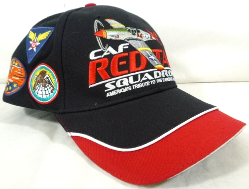 Red Tail Squadron-Tuskegee Airmen Hat Cap, Embroidered w/ Patches-WWII History - Picture 5 of 7