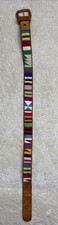 Vtg INDIAN PRINT belt leather native american SOUTHWEST Tribe 30  Length