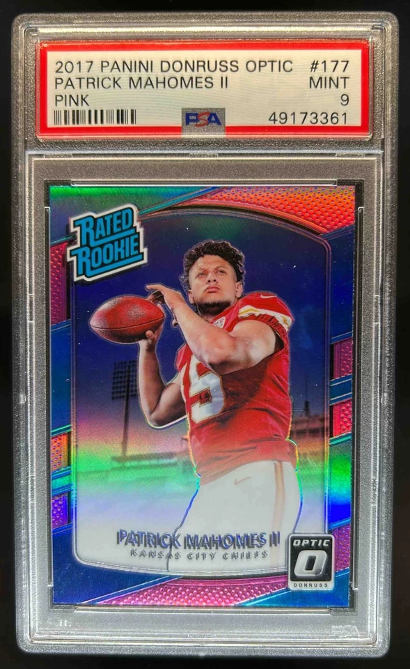 Donruss Optic Patrick Mahomes II 2017 rosa clasificación novato #177 Chiefs PSA 9