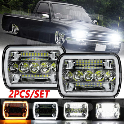 2Pcs 5x7Inch LED Headlights Hi/Lo DRL Fit Toyota Pickup 82-95 Tacoma 1995-1997