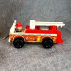 Vintage 1968 Fisher Price Little People Wood Fire Truck Engine With Fireman #720