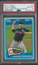 2021 Topps SHANE BEIBER PSA 10 CHROME #20 1965 Redux INDIANS BLUE JAYS POP 1