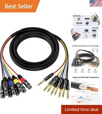 8 Channel 1/4" TRS to XLR Snake Cables 10ft 1 Pack, 6.35mm Jack Stereo Audio ...