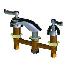 Chicago Faucet 404-E70abcp Manual Low Arc Bathroom Faucet, 8" Mount, Polished