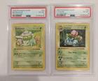 1999 Pokemon Base Set 1st Edition Bulbasaur & Ivysaur PSA 6