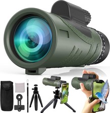 HD Monocular Telescope 80x100 w/ Smartphone Adapter for Bird Watching
