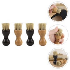 4 Pcs Wooden Shoes Brush Multi Function Shoes Cleaner Polishing Khaki