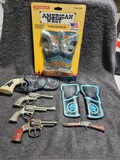 Vintage-Style Tootsietoy "American West" Double Holster Set Lot of Die-Cast...