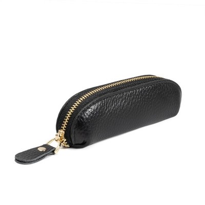 Full Grain Leather Coin Pouch Zippered Travel Change Purse Mini Key Pouch